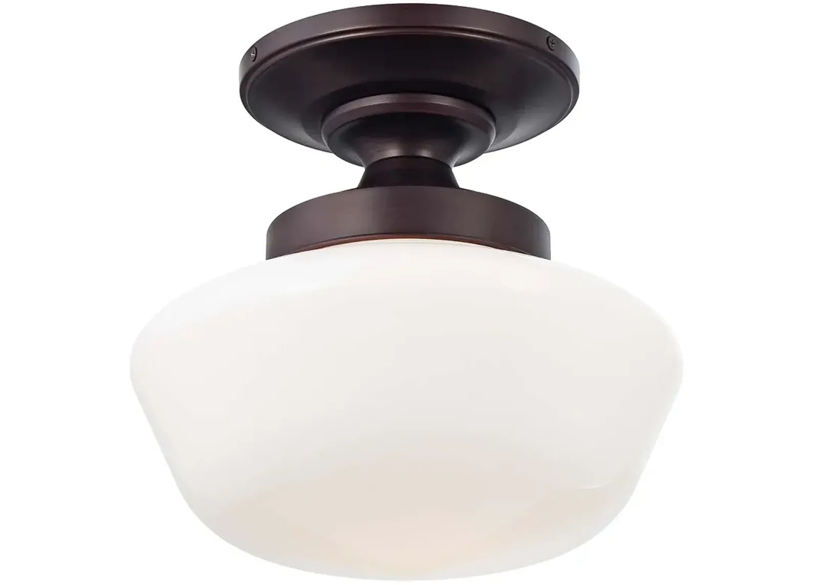 Schoolhouse Style 12" Wide Brushed Bronze Ceiling Light