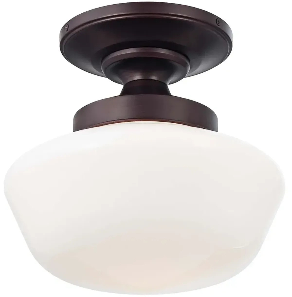 Schoolhouse Style 12" Wide Brushed Bronze Ceiling Light