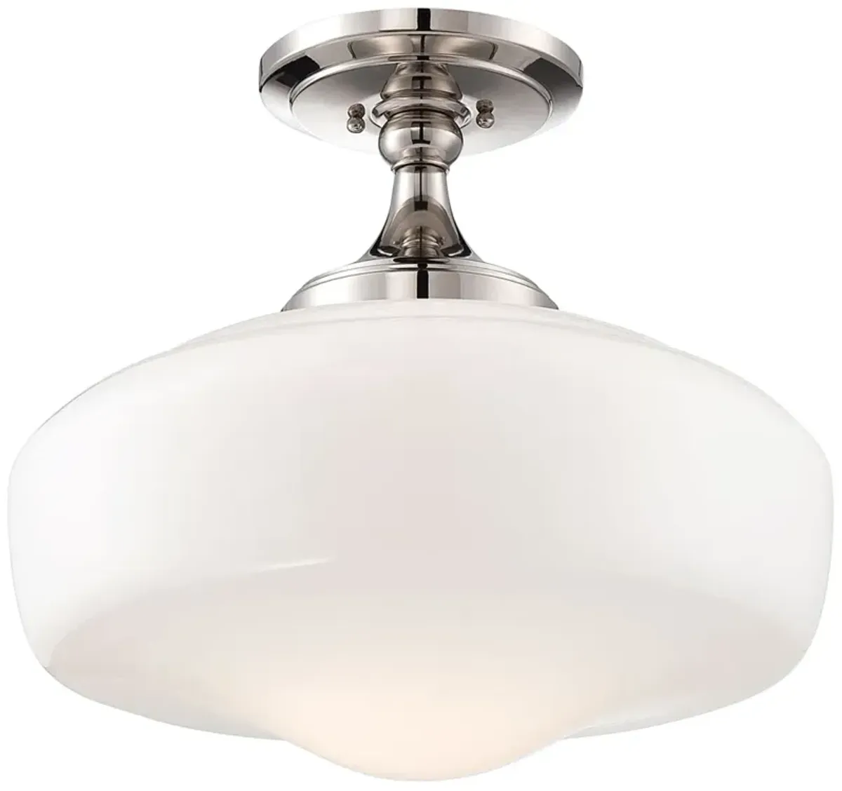 Schoolhouse Style 17 1/4" Wide Polished Nickel Ceiling Light