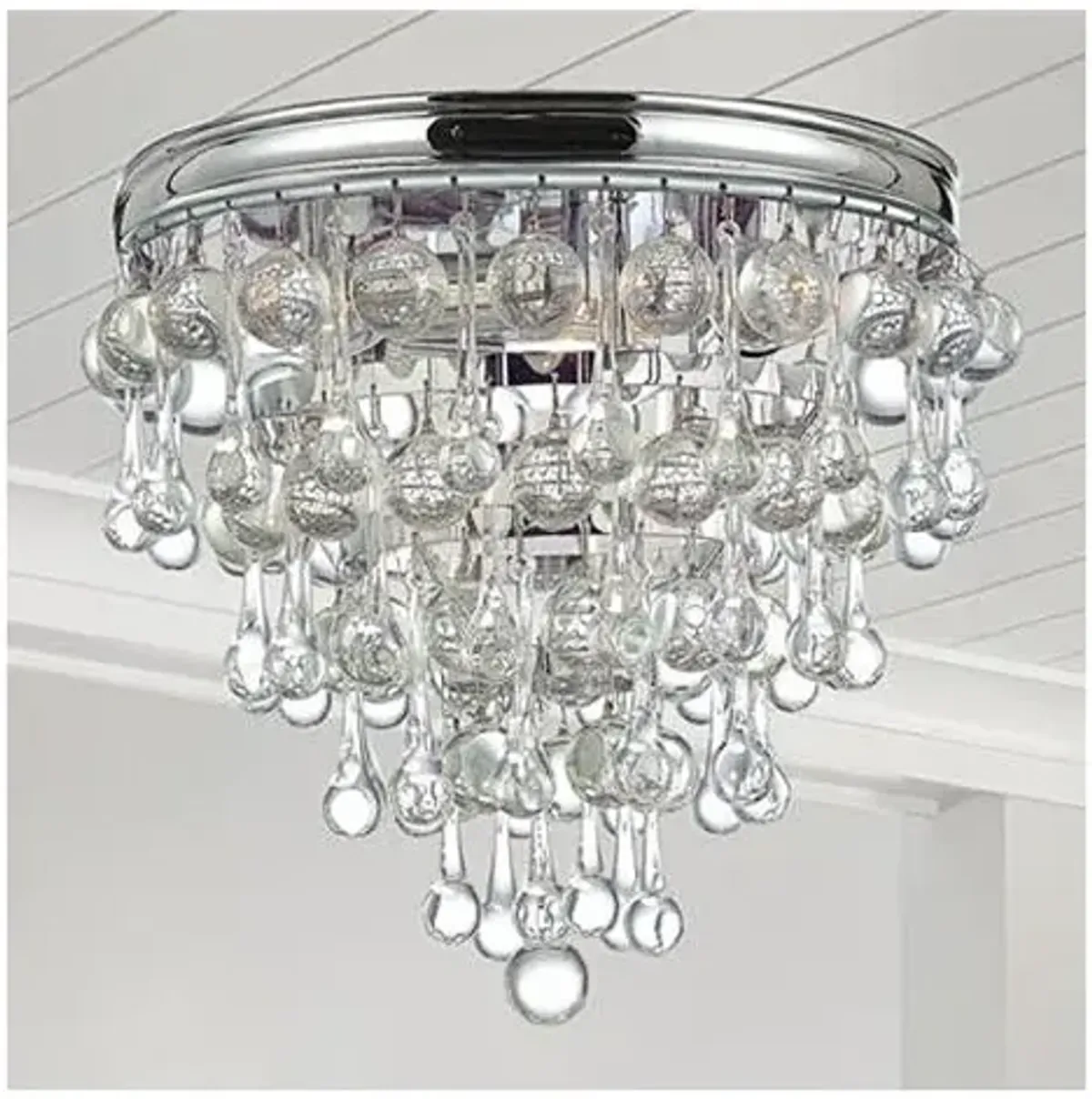 Crystorama Calypso Chrome 10" Wide Crystal Ceiling Light