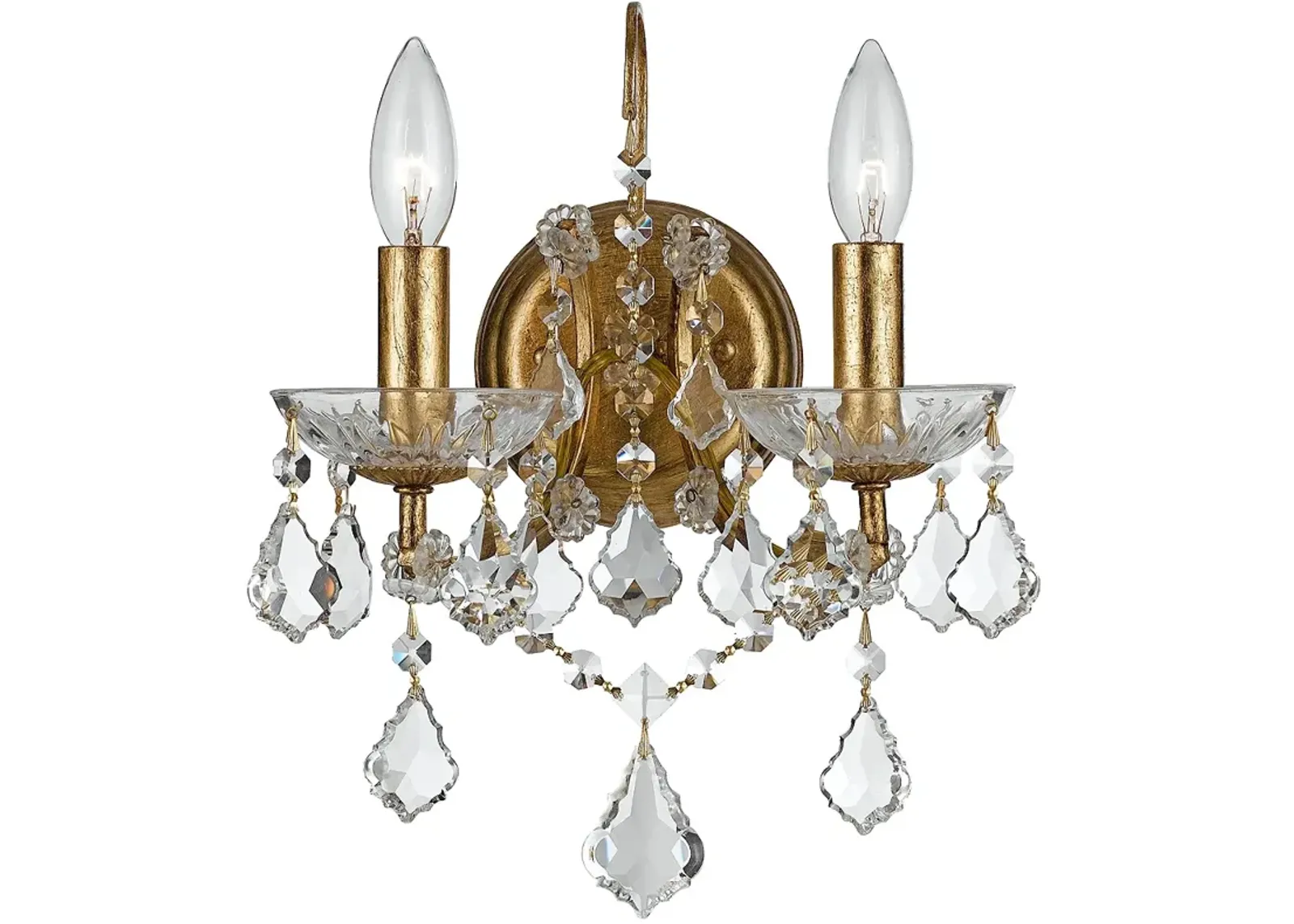 Crystorama Filmore Gold 12 1/2" High Crystal Wall Sconce