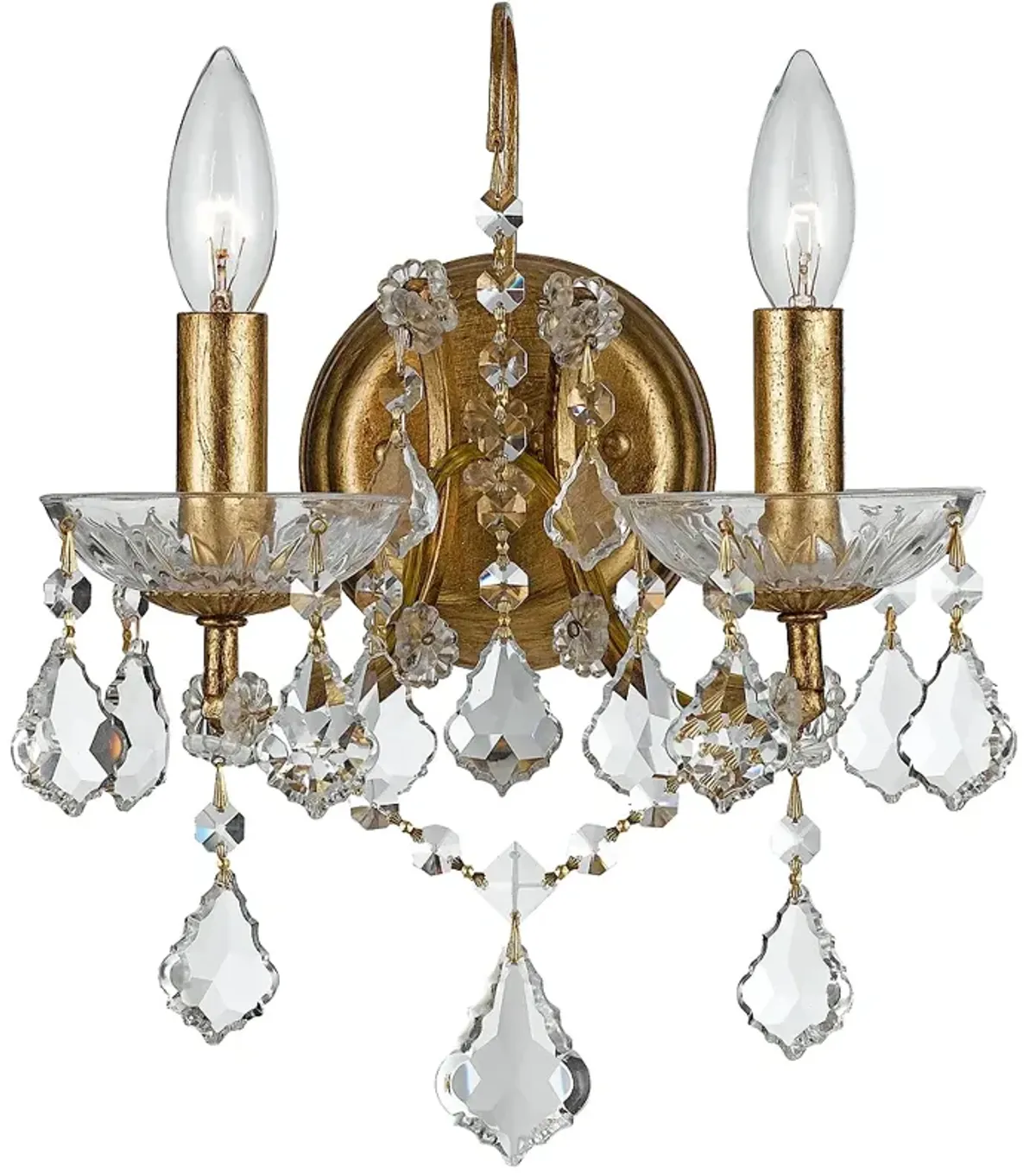 Crystorama Filmore Gold 12 1/2" High Crystal Wall Sconce