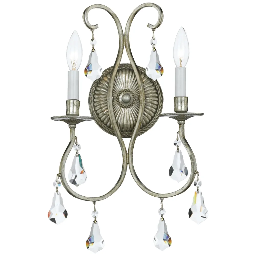 Crystorama Ashton Silver 18 1/2" High Crystal Wall Sconce