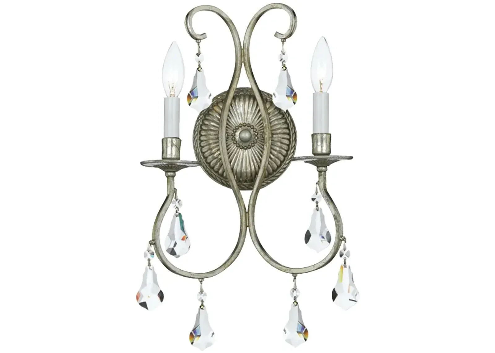 Crystorama Ashton Silver 18 1/2" High Crystal Wall Sconce