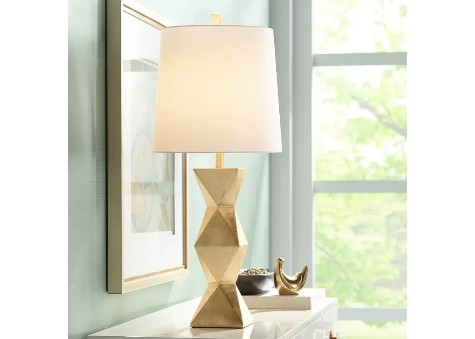 Pacific Coast Lighting Ripley Gold Finish Modern Sculpture Table Lamp