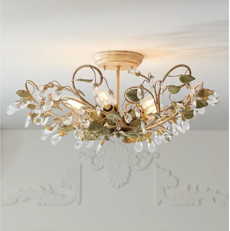 Crystorama Josie 20 1/2" Wide Floral Crystal Ceiling Light