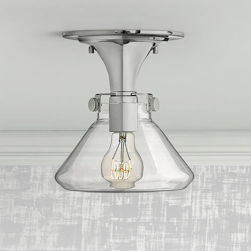 Hinkley Congress 8" Wide Clear Glass Chrome Ceiling Light