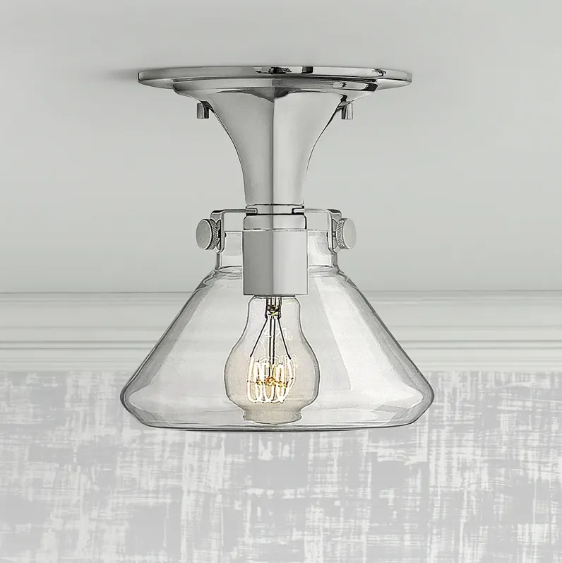 Hinkley Congress 8" Wide Clear Glass Chrome Ceiling Light