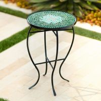 Bella Green Mosaic Outdoor Accent Table