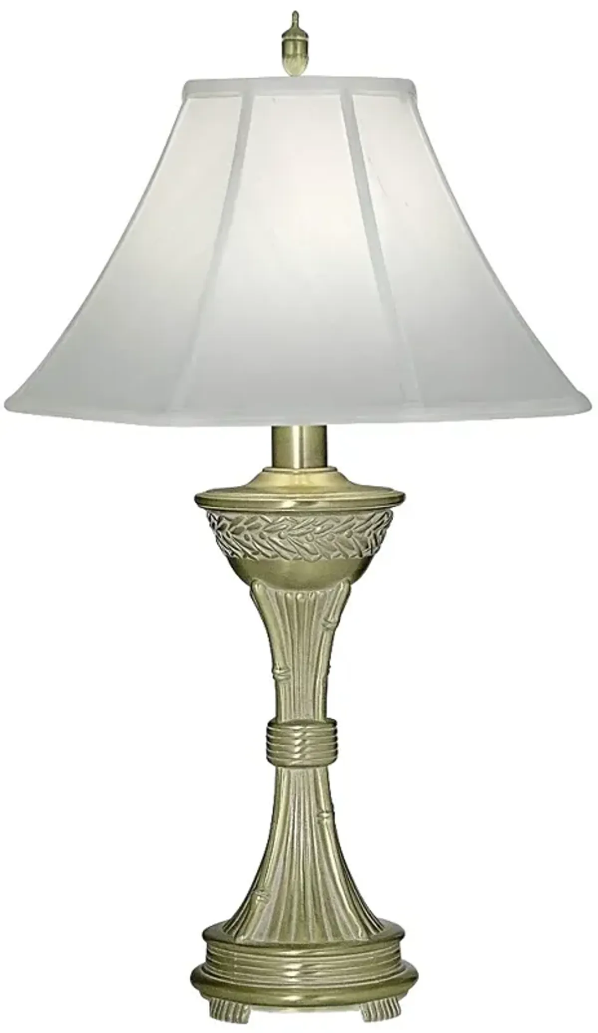 Stiffel 32" High Traditional Handcrafted Satin Brass Table Lamp