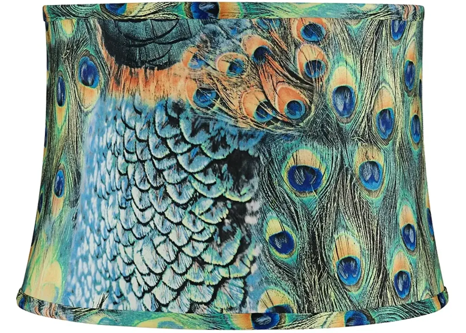 Peacock Print Drum Lamp Shade 14x16x11 (Spider)