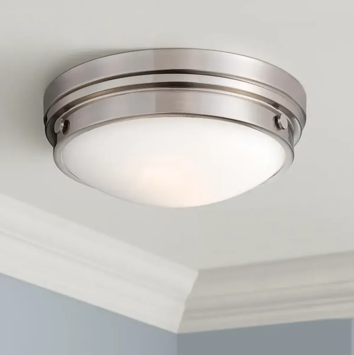 Minka Culver Collection 13 1/4" Wide Brushed Nickel Ceiling Light