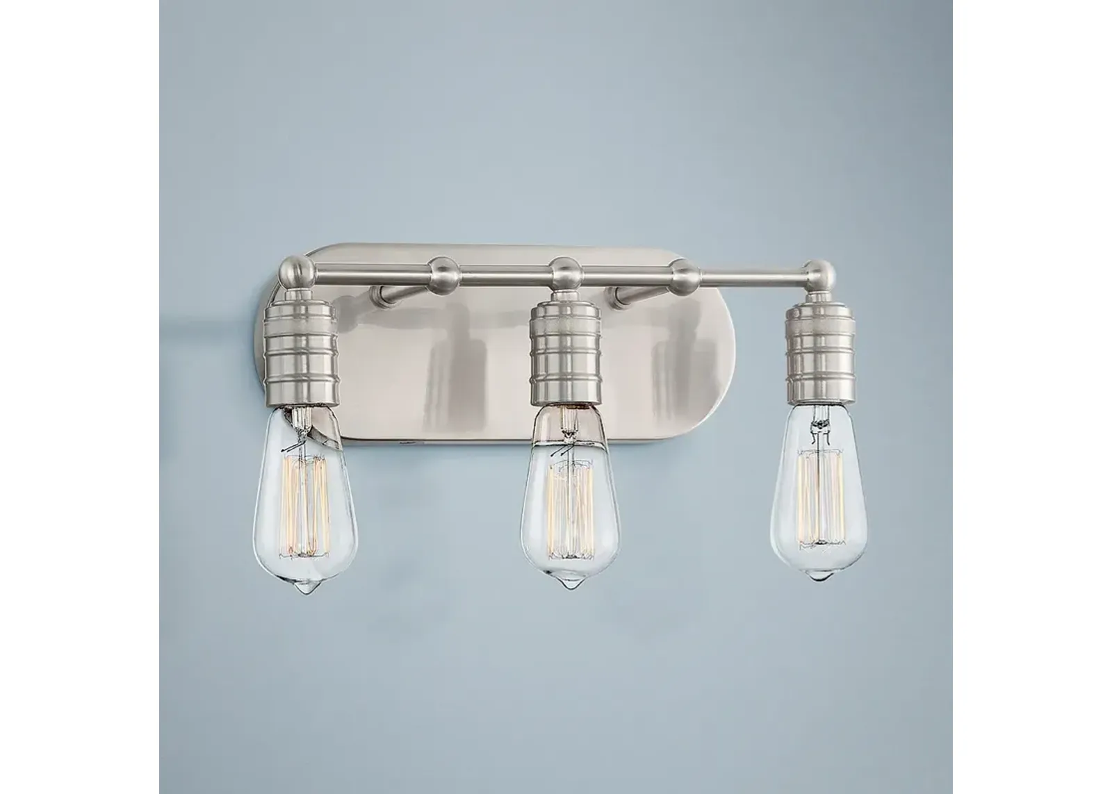 Muse Collection 14 1/4"W Brushed Nickel 3-Light Bath Light