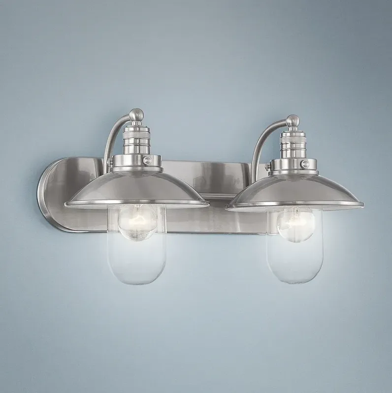 Downtown Edison 18 1/2" Wide Brushed Nickel Bathroom Light