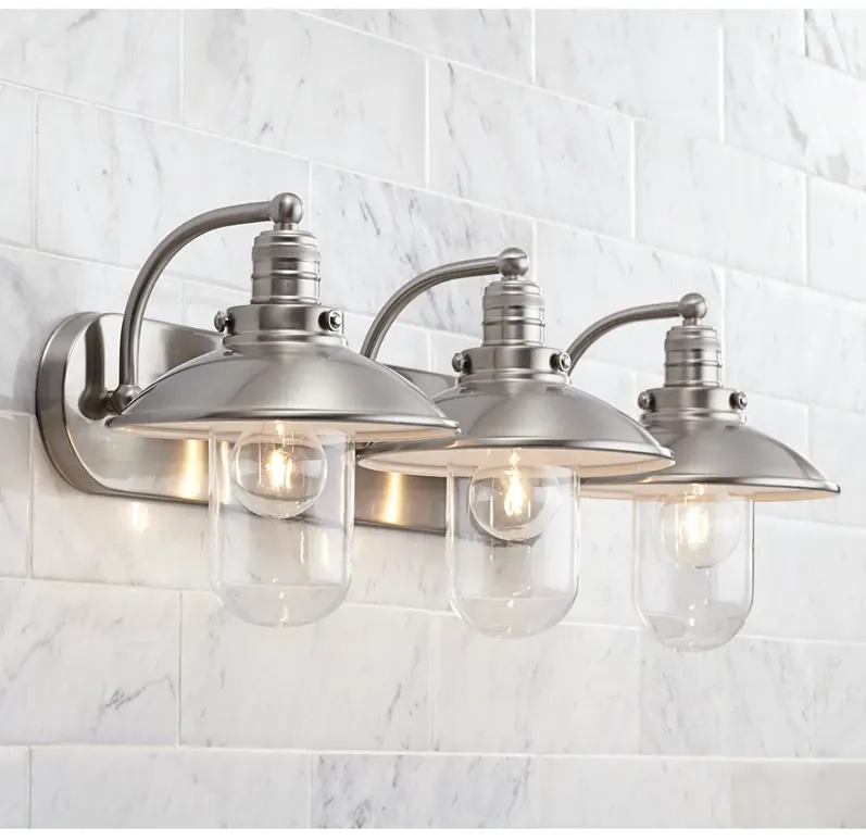 Downtown Edison 28 1/2" Wide Brushed Nickel Bath Light