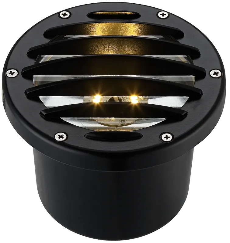 Black Die-Cast Aluminum Large LED In-Ground Well Light