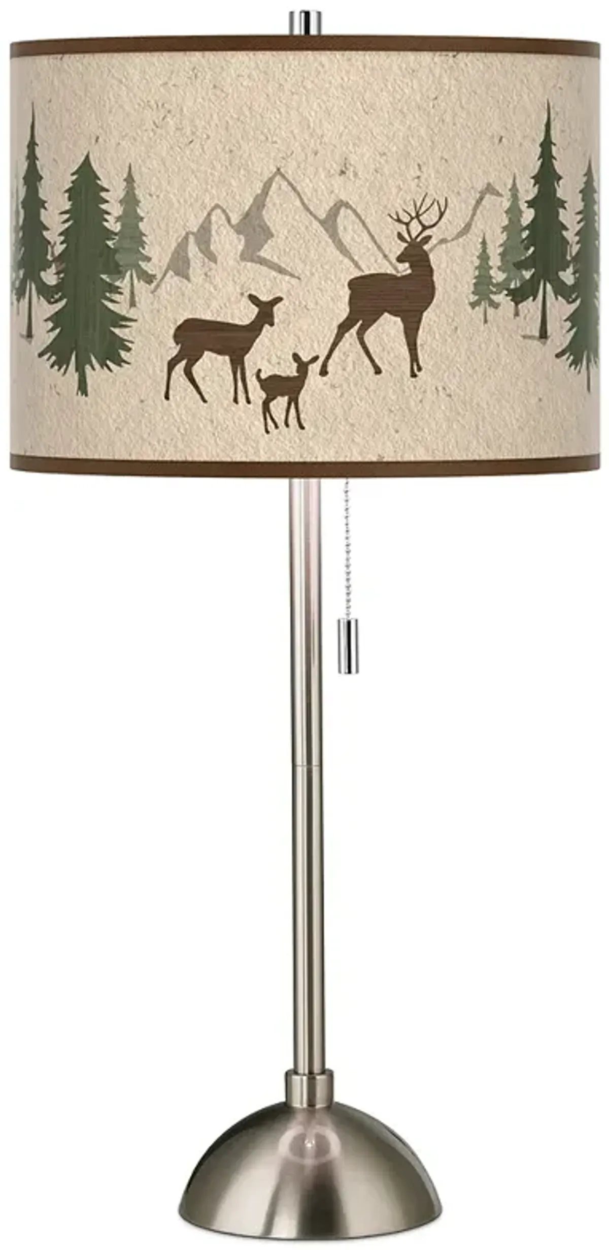 Giclee Glow 28" High Deer Lodge Shade Brushed Nickel Table Lamp