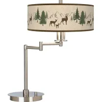 Deer Lodge Giclee Adjustable Swing Arm Modern Rustic LED Desk Lamp