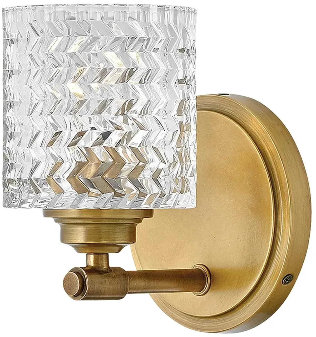 Hinkley Lighting Elle 7 3/4" Brass and Chevron Clear Glass Wall Sconce