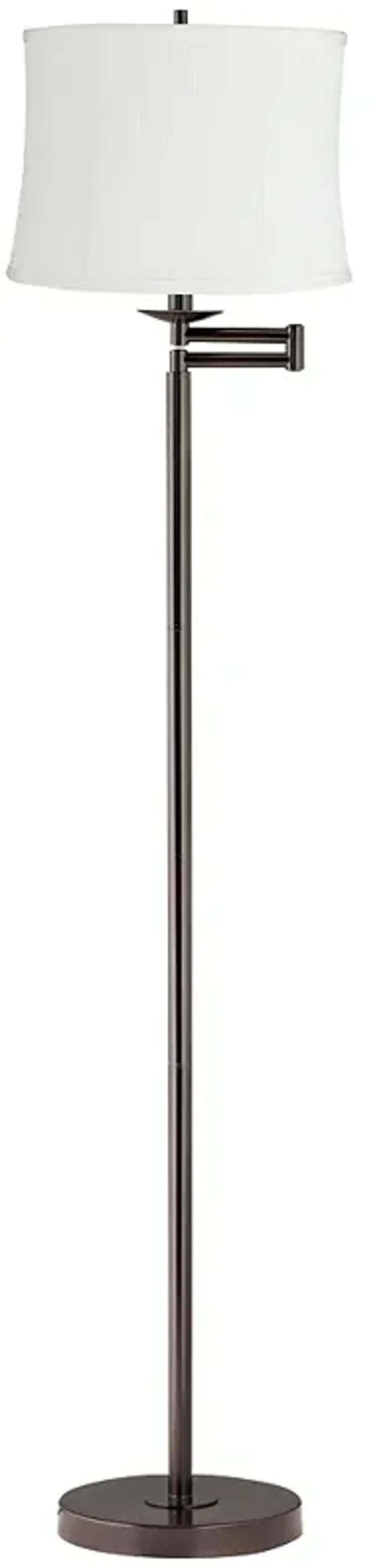 Gabrielle 60 1/2"H Bronze Swing Arm Floor Lamp with Barr White Shade