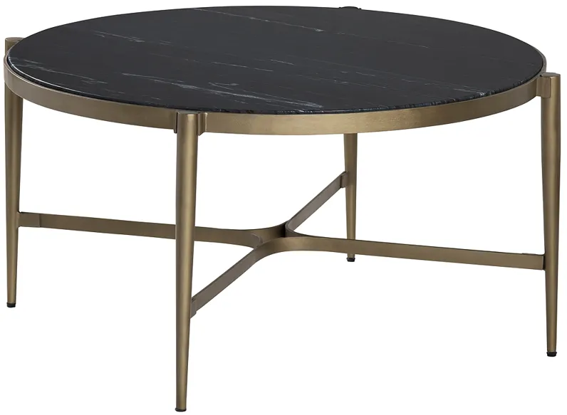 Crestview Collection Xander Black Marble Cocktail Table