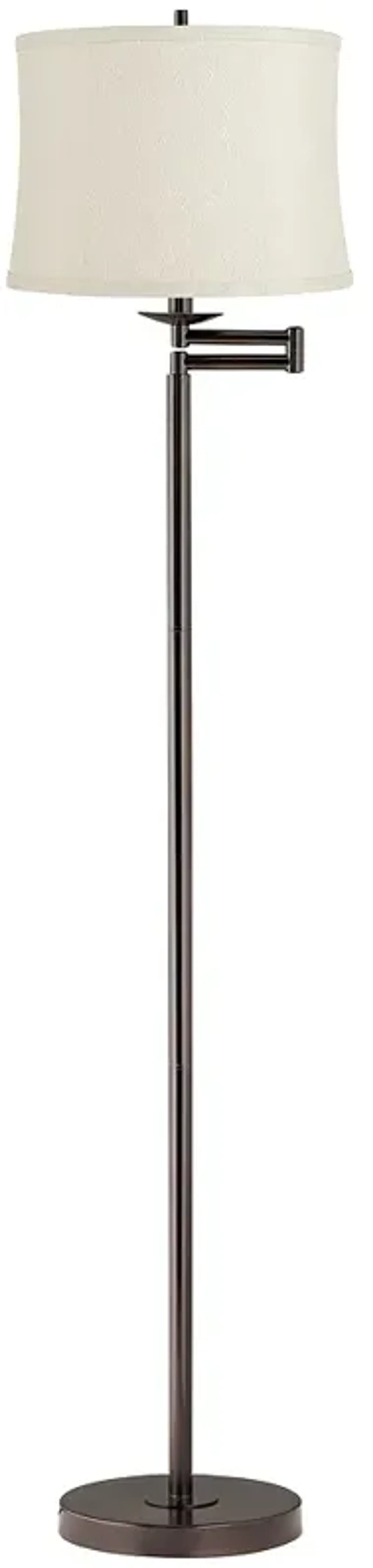 Gabrielle 60 1/2"H Bronze Swing Arm Floor Lamp with Boston White Shade