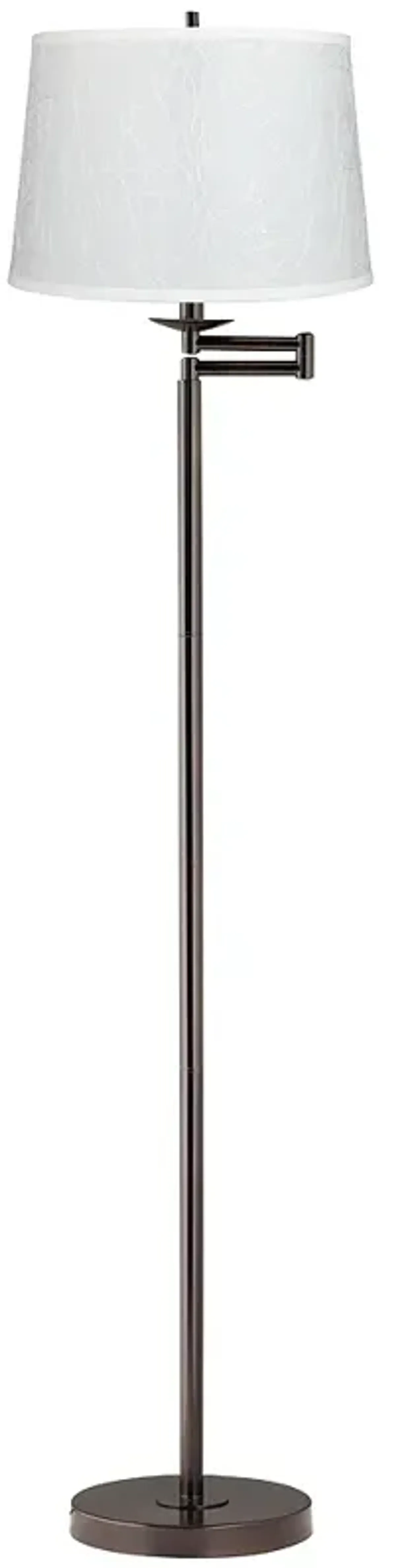 Gabrielle 60 1/2"H Bronze Swing Arm Floor Lamp with White Fibril Shade