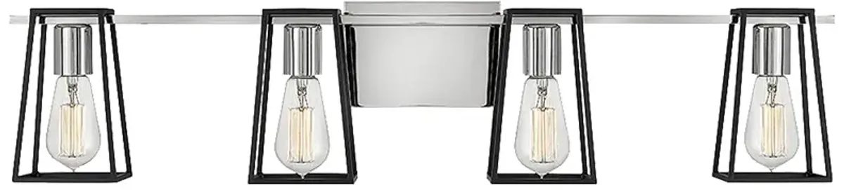 Filmore 33 1/2"W Chrome and Satin Black 4-Light Bath Light