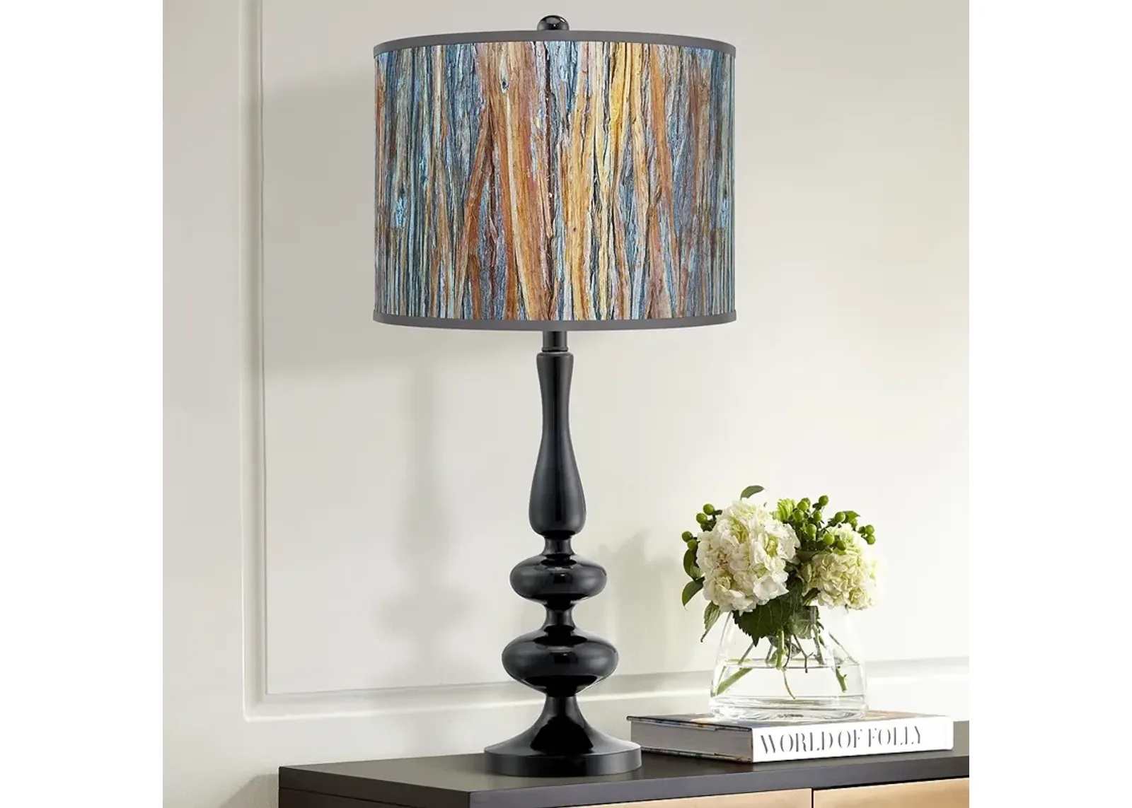 Giclee Gallery Paley 29" High Striking Bark Shade Black Table Lamp