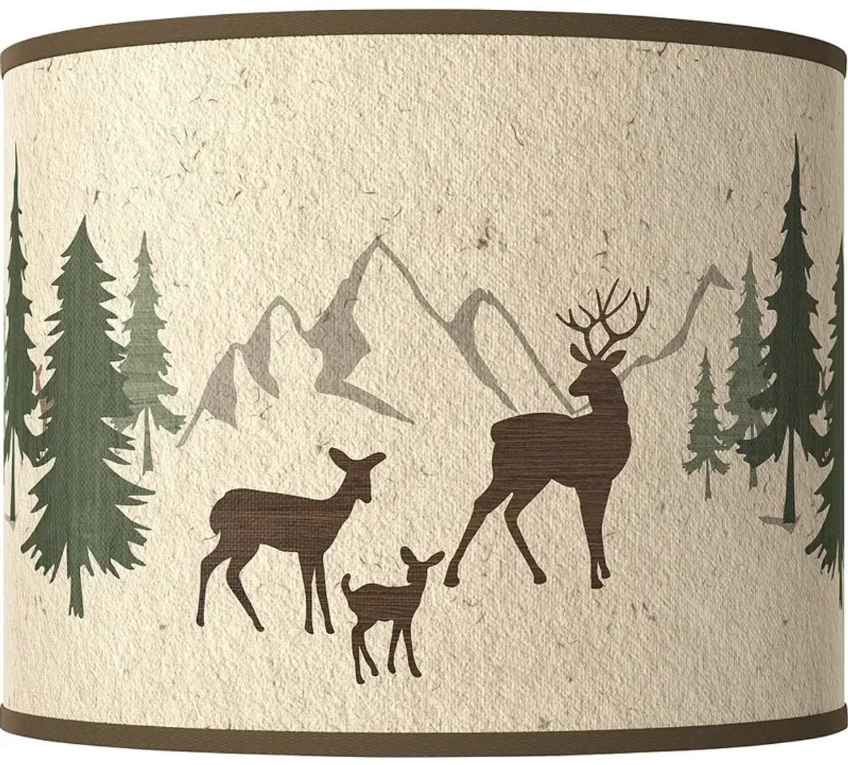 Deer Lodge White Giclee Round Drum Lamp Shade 14x14x11 (Spider)