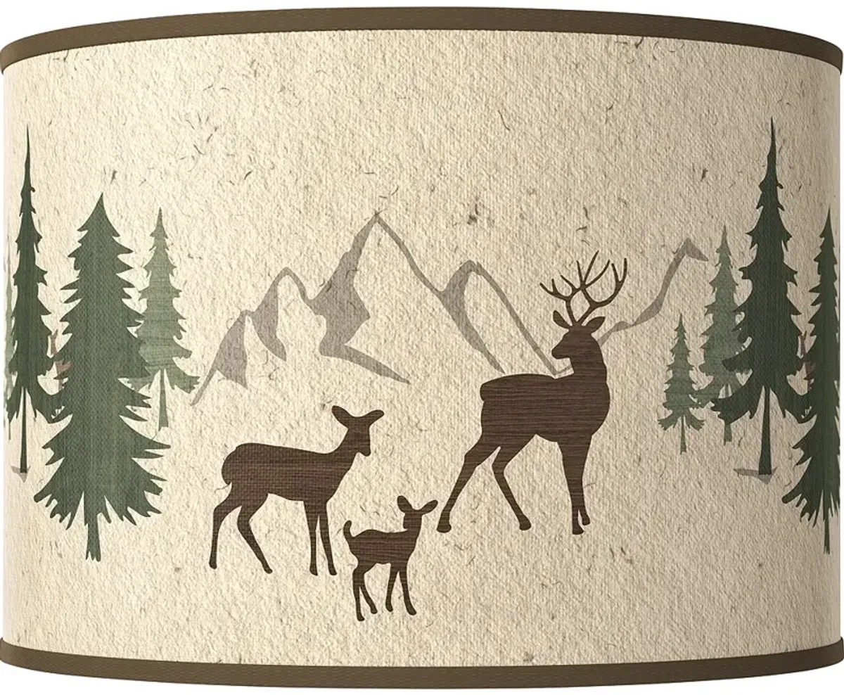 Deer Lodge Giclee Round Drum Lamp Shade 15.5x15.5x11 (Spider)