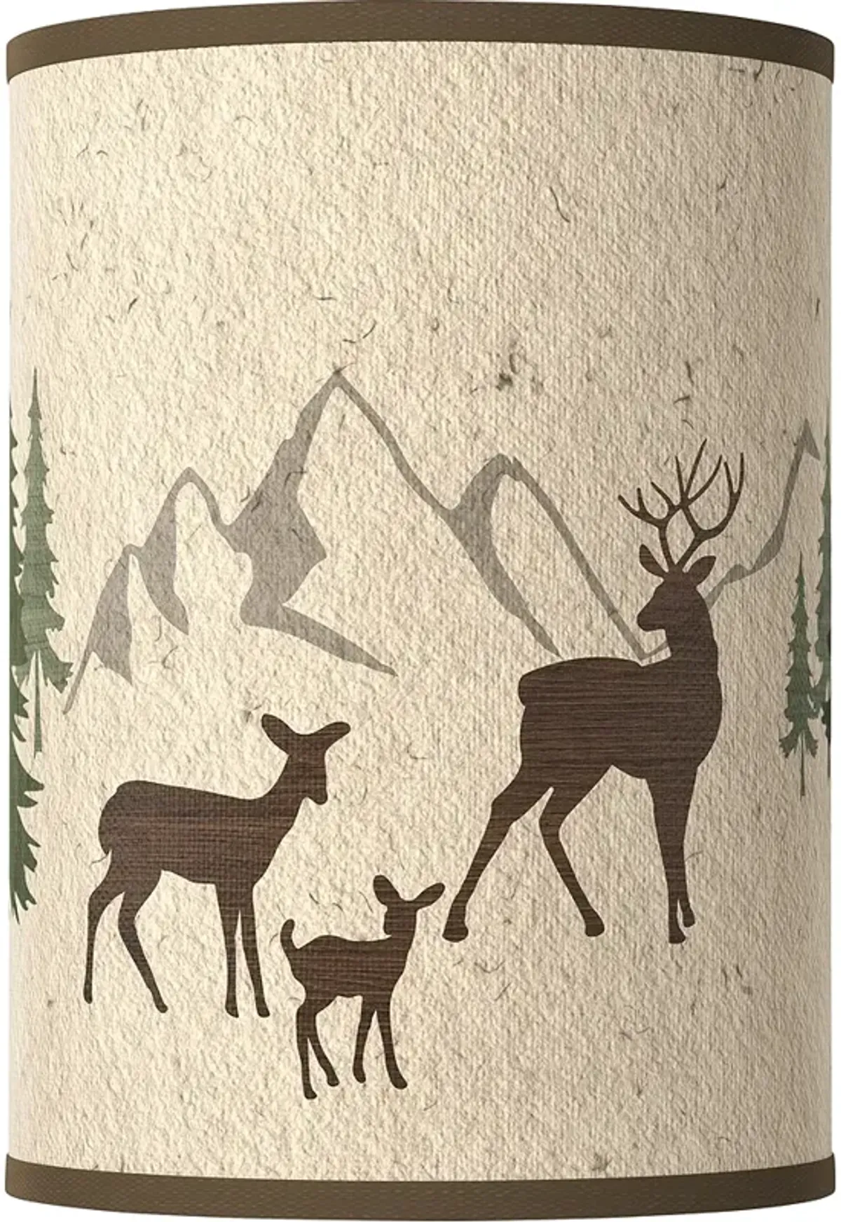 Deer Lodge White Giclee Cylinder Lamp Shade 8x8x11 (Spider)