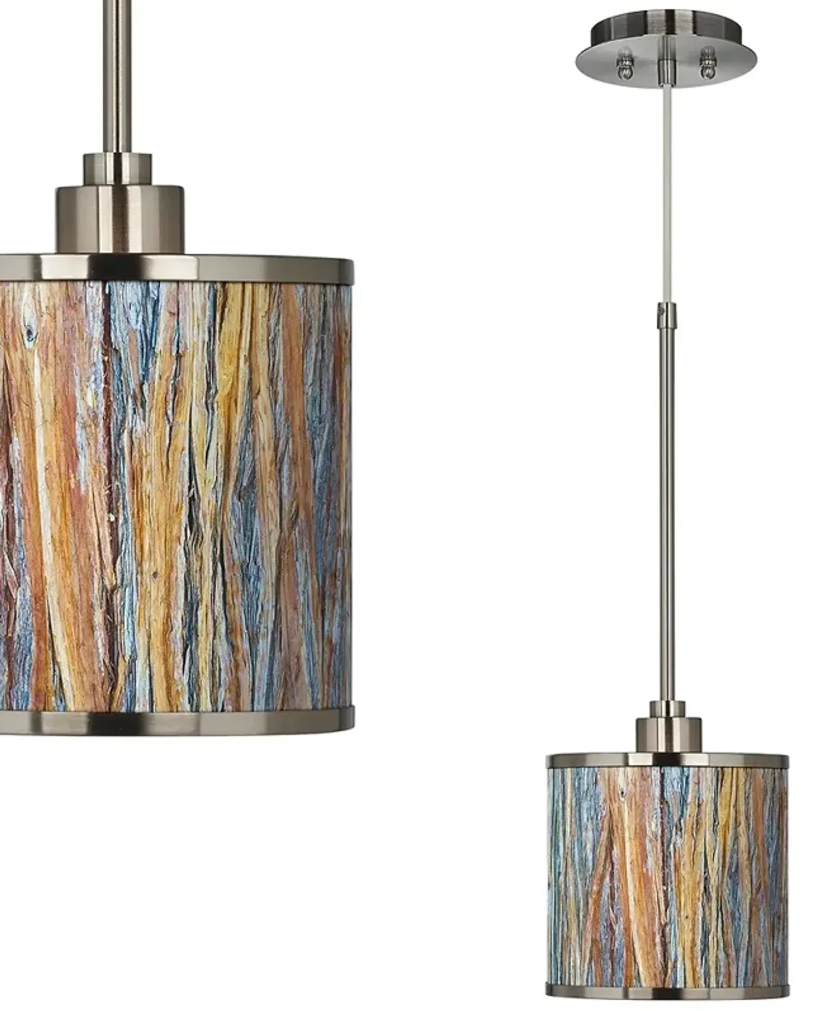 Gicle Glow Striking Bark Shade 7" Wide Mini Pendant Light