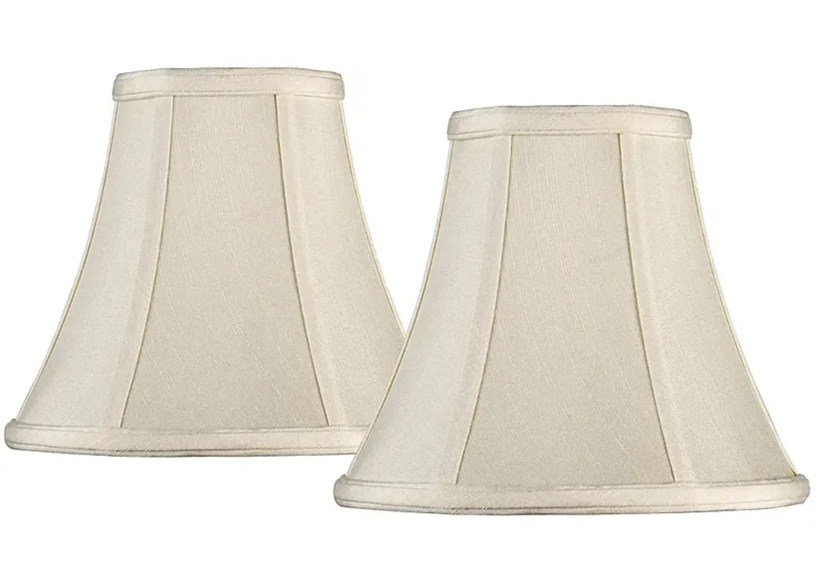 Creme Fabric Set of 2 Bell Lamp Shades 4.5x9x8 (Spider)