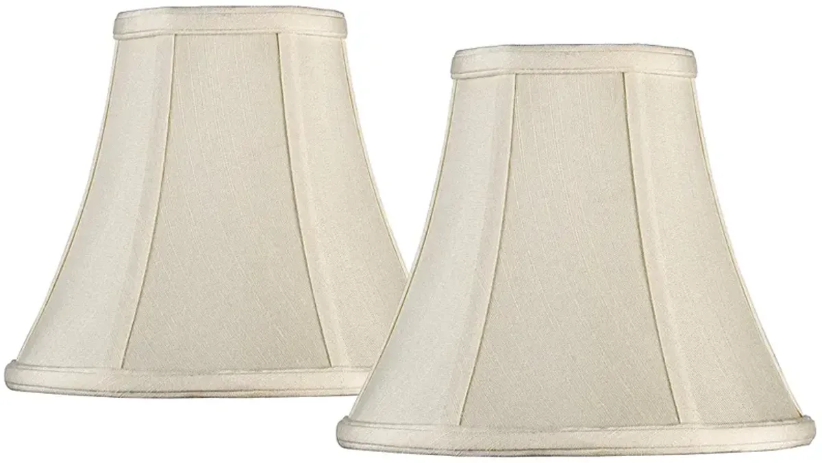 Springcrest Elat Creme Fabric Set of 2 Bell Lamp Shades 4.5x9x8 (Spider)