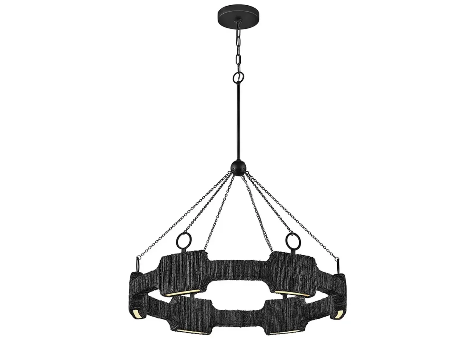 HINKLEY CHANDELIER RAFFI Medium LED Single Tier Chandelier Carbon Black