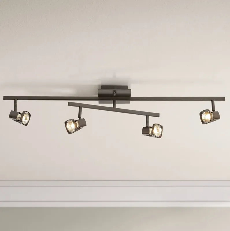 Pro Track 36" Wide Bronze 4-Light Adjustable Track Style Ceiling Light