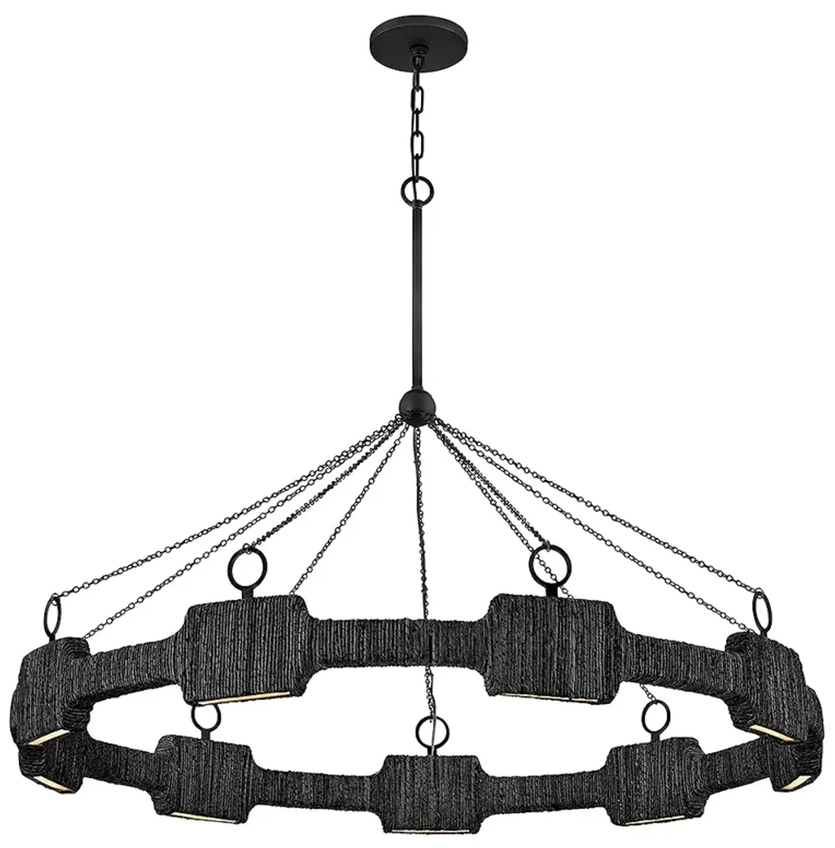 HINKLEY CHANDELIER RAFFI Large LED Single Tier Chandelier Carbon Black