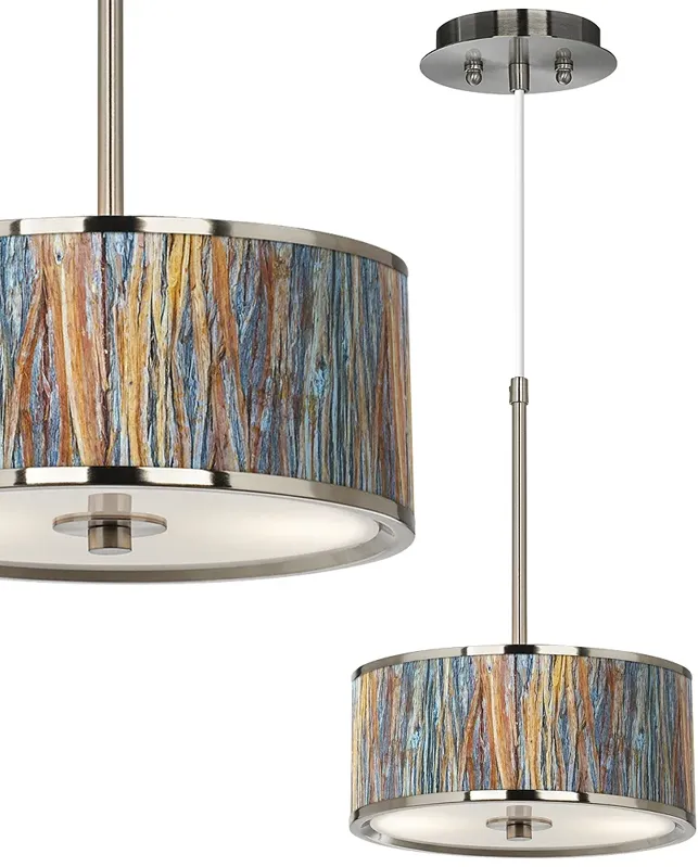 Striking Bark Giclee Glow 10 1/4" Wide Pendant Light