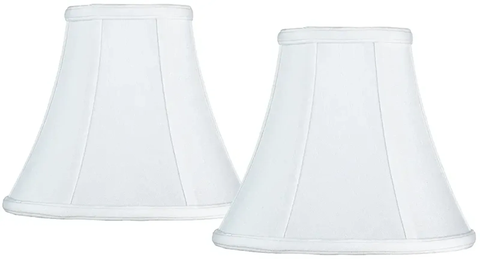 White Fabric Set of 2 Bell Lamp Shades 4.5x9x8 (Spider)