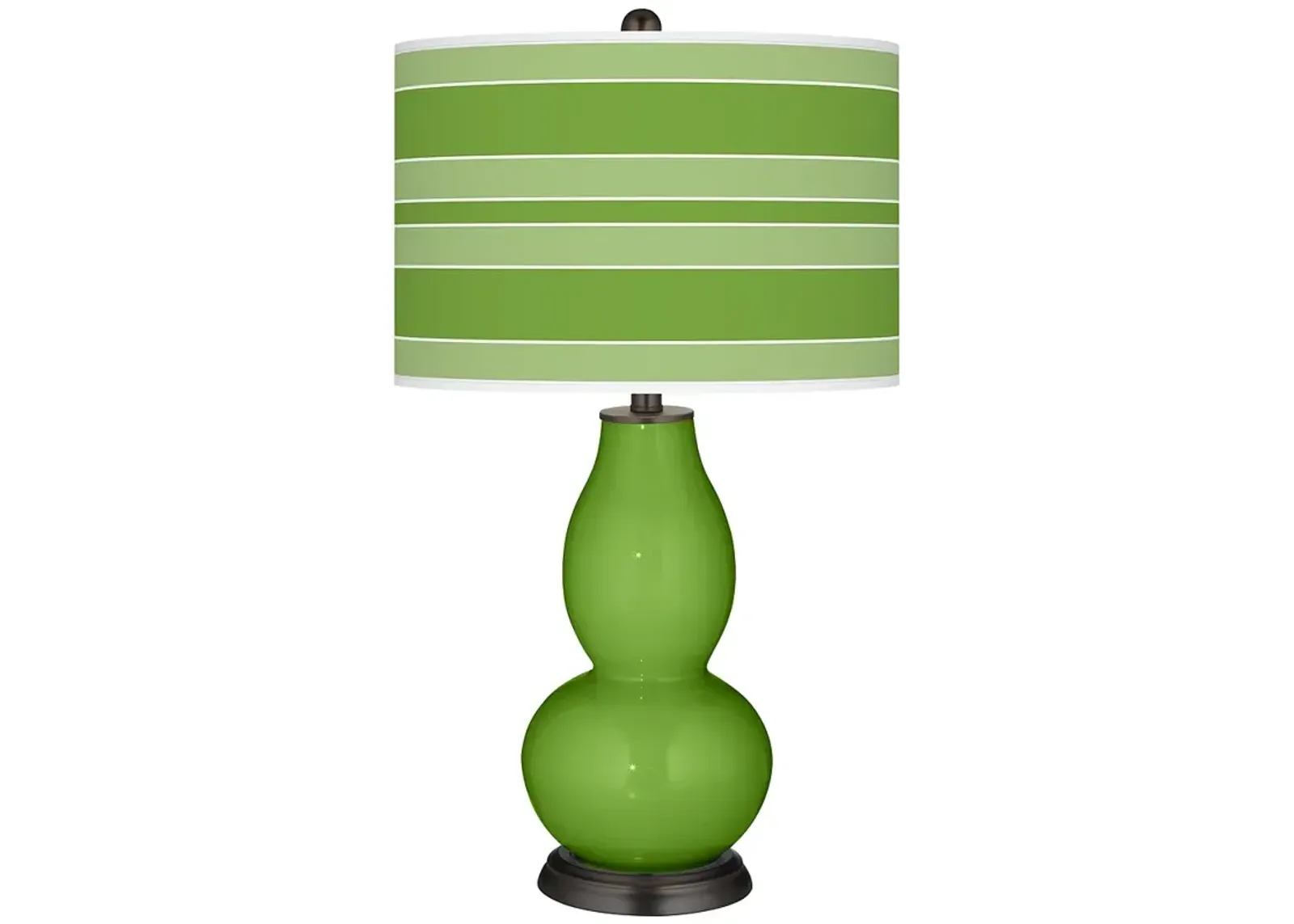 Color Plus Double Gourd 29 1/2" Bold Stripe and Rosemary Green Lamp