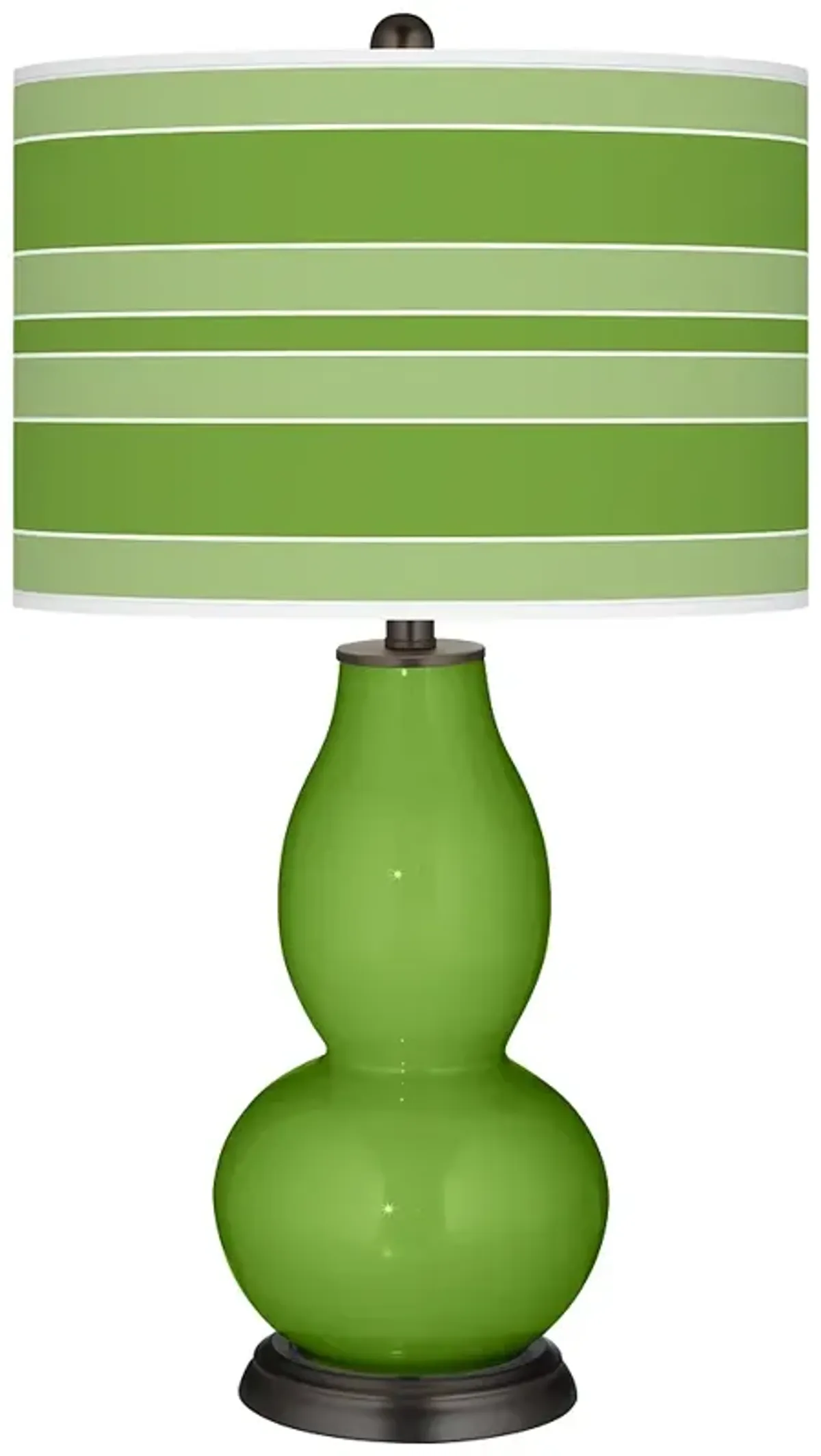 Color Plus Double Gourd 29 1/2" Bold Stripe and Rosemary Green Lamp