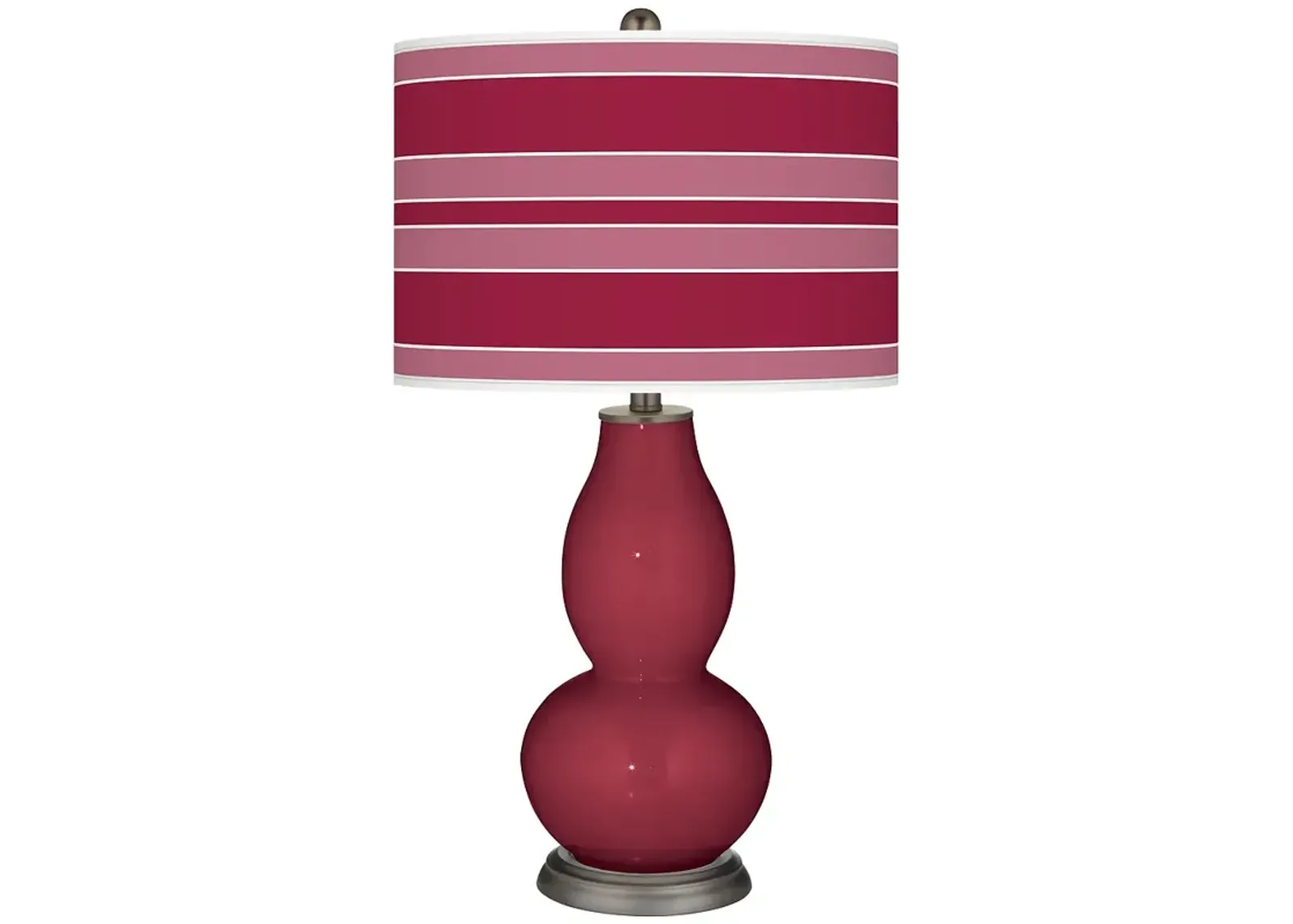 Color Plus Double Gourd 29 1/2" Bold Stripe Antique Red Table Lamp