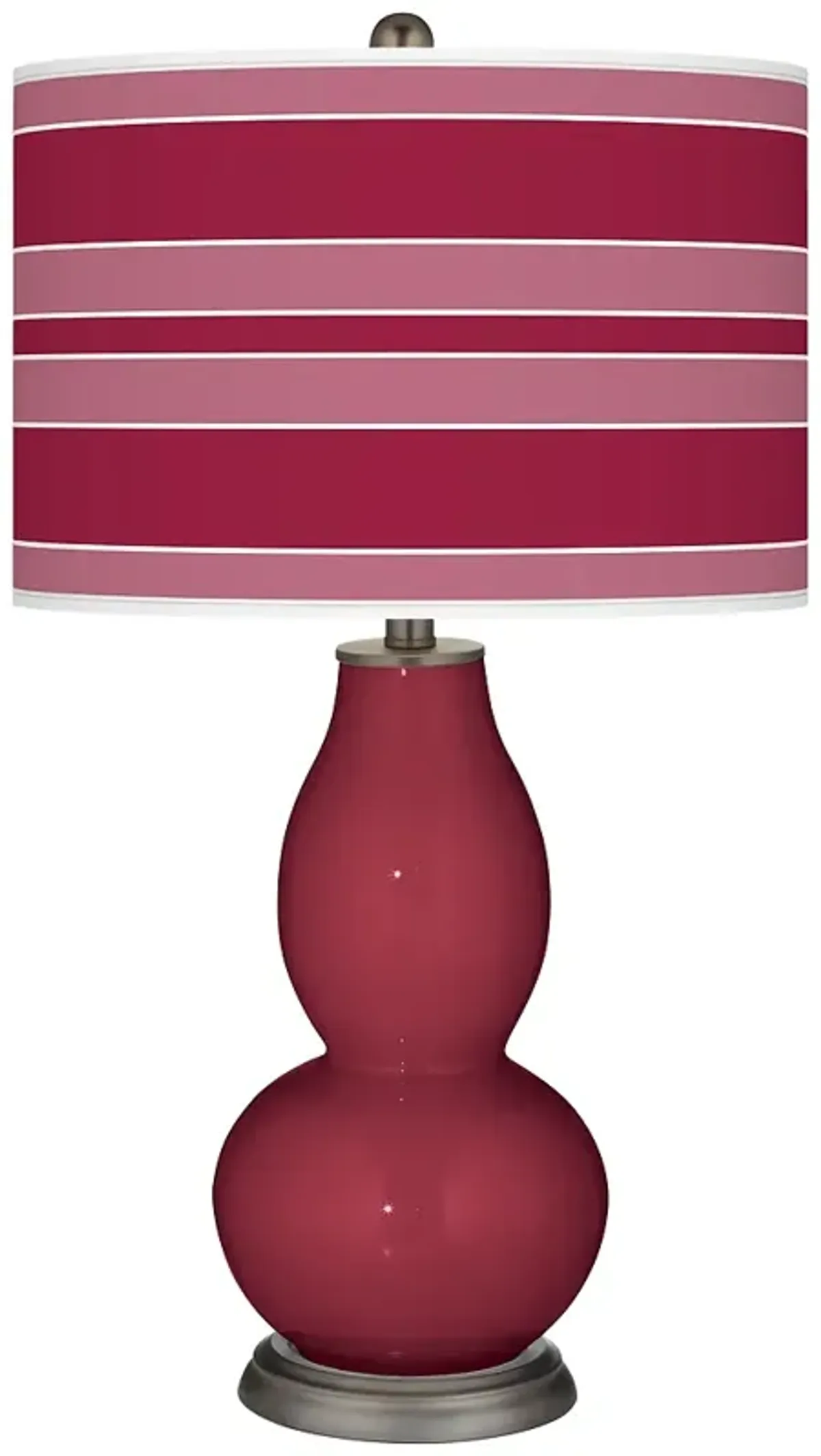 Color Plus Double Gourd 29 1/2" Bold Stripe Antique Red Table Lamp