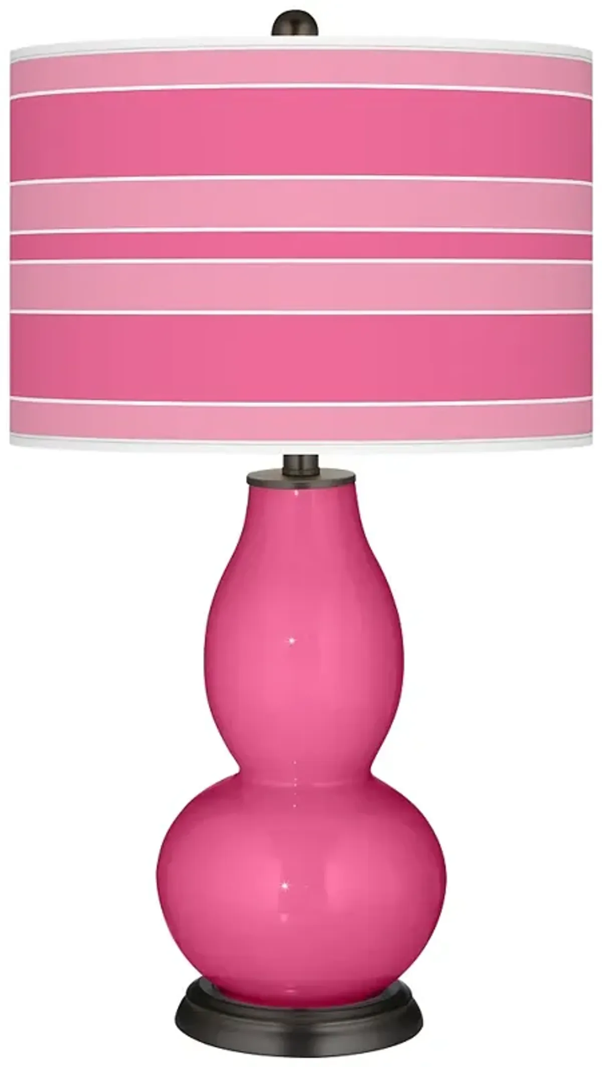 Color Plus Double Gourd 29 1/2" Bold Stripe Blossom Pink Table Lamp