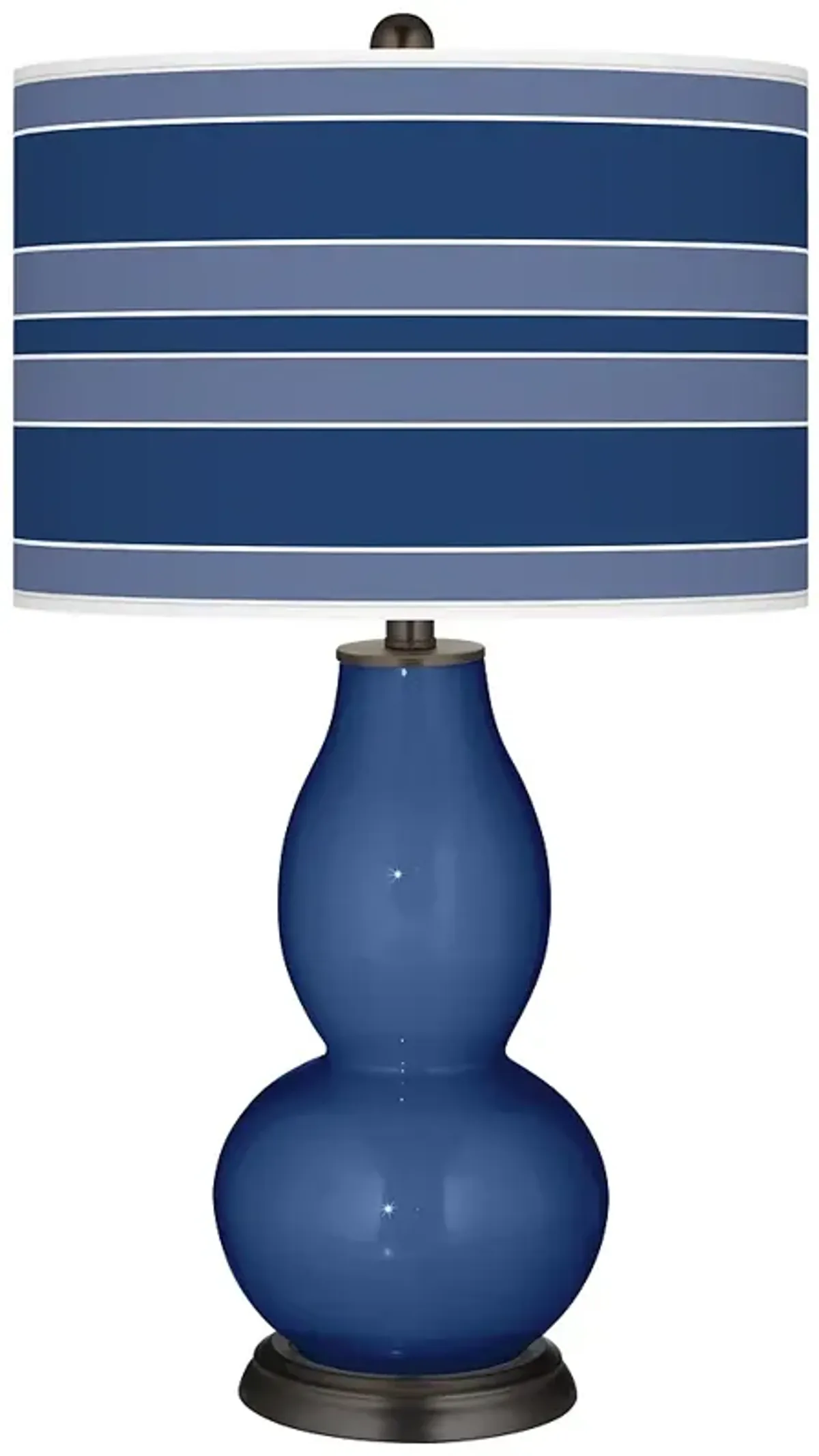 Color Plus Double Gourd 29 1/2" Bold Stripe Monaco Blue Table Lamp