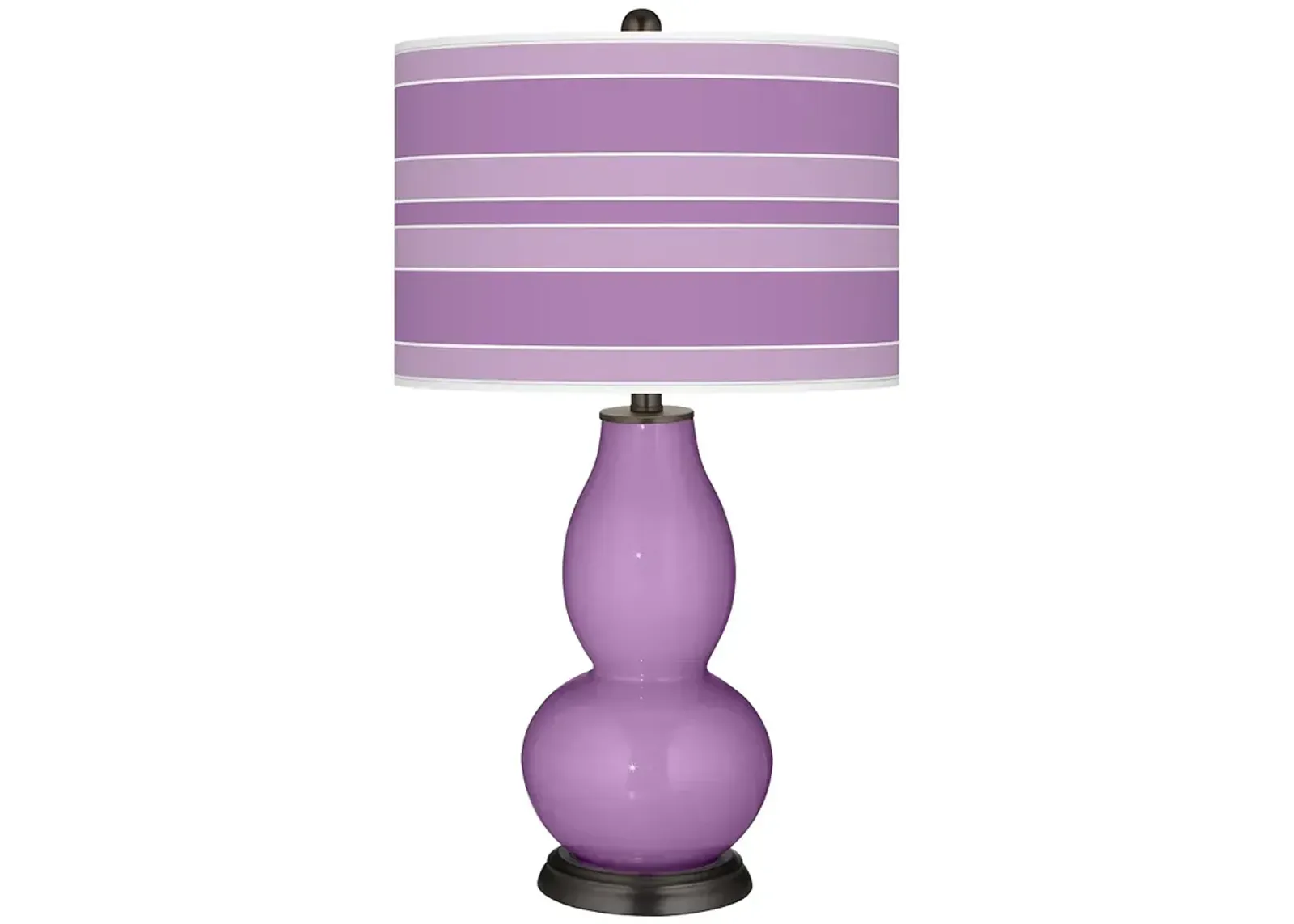 Color Plus Double Gourd 29 1/2" Bold Stripe African Violet Table Lamp