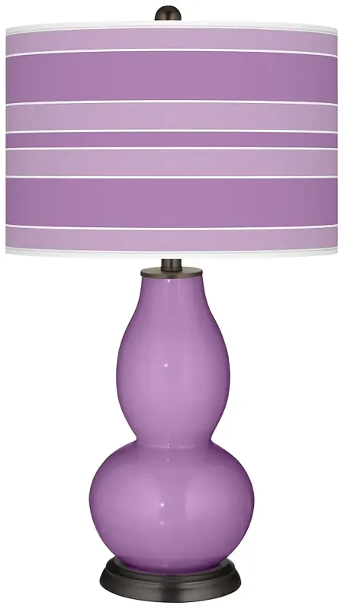 Color Plus Double Gourd 29 1/2" Bold Stripe African Violet Table Lamp