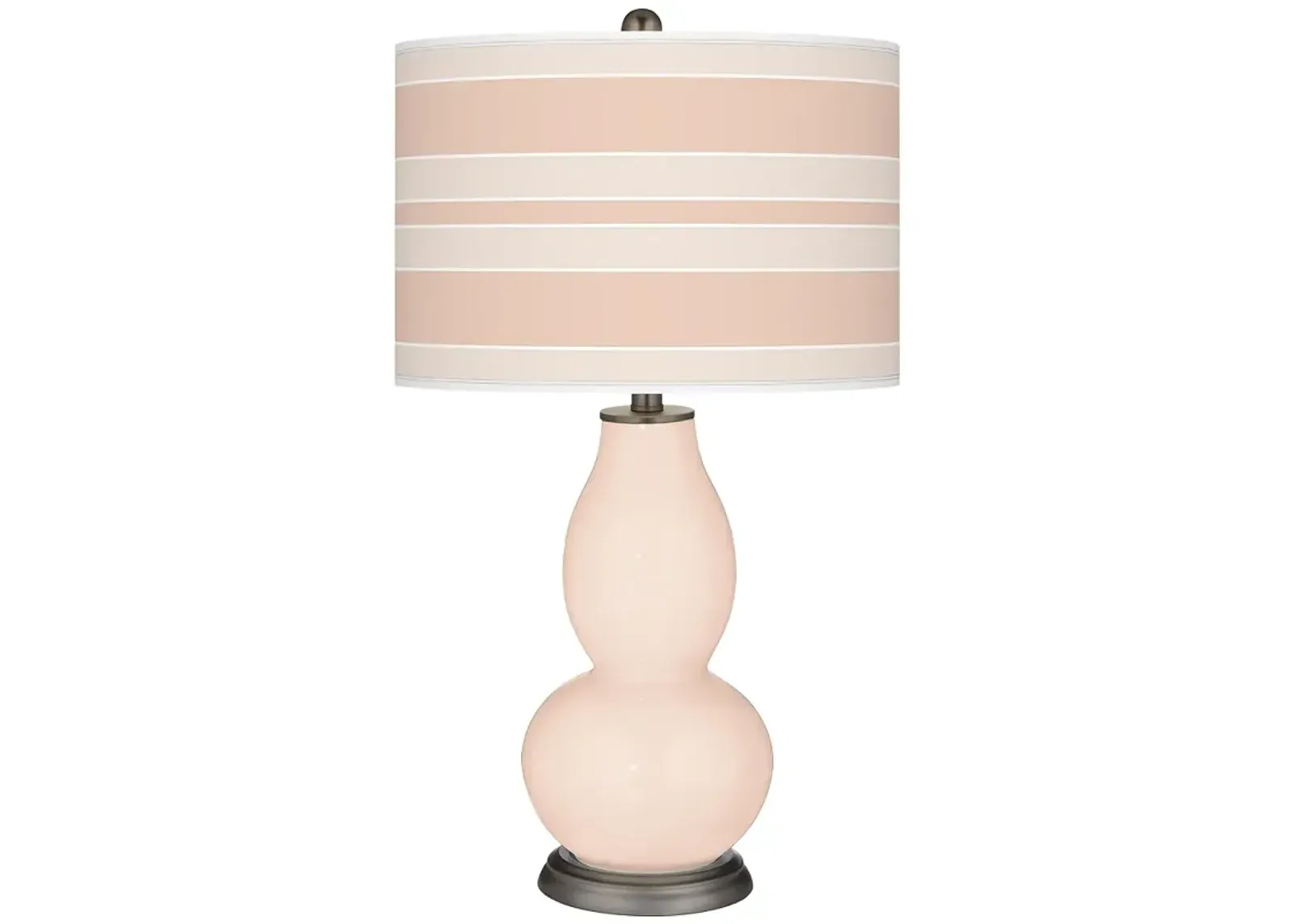 Color Plus Double Gourd 29 1/2" Linen Bold Stripe  Table Lamp