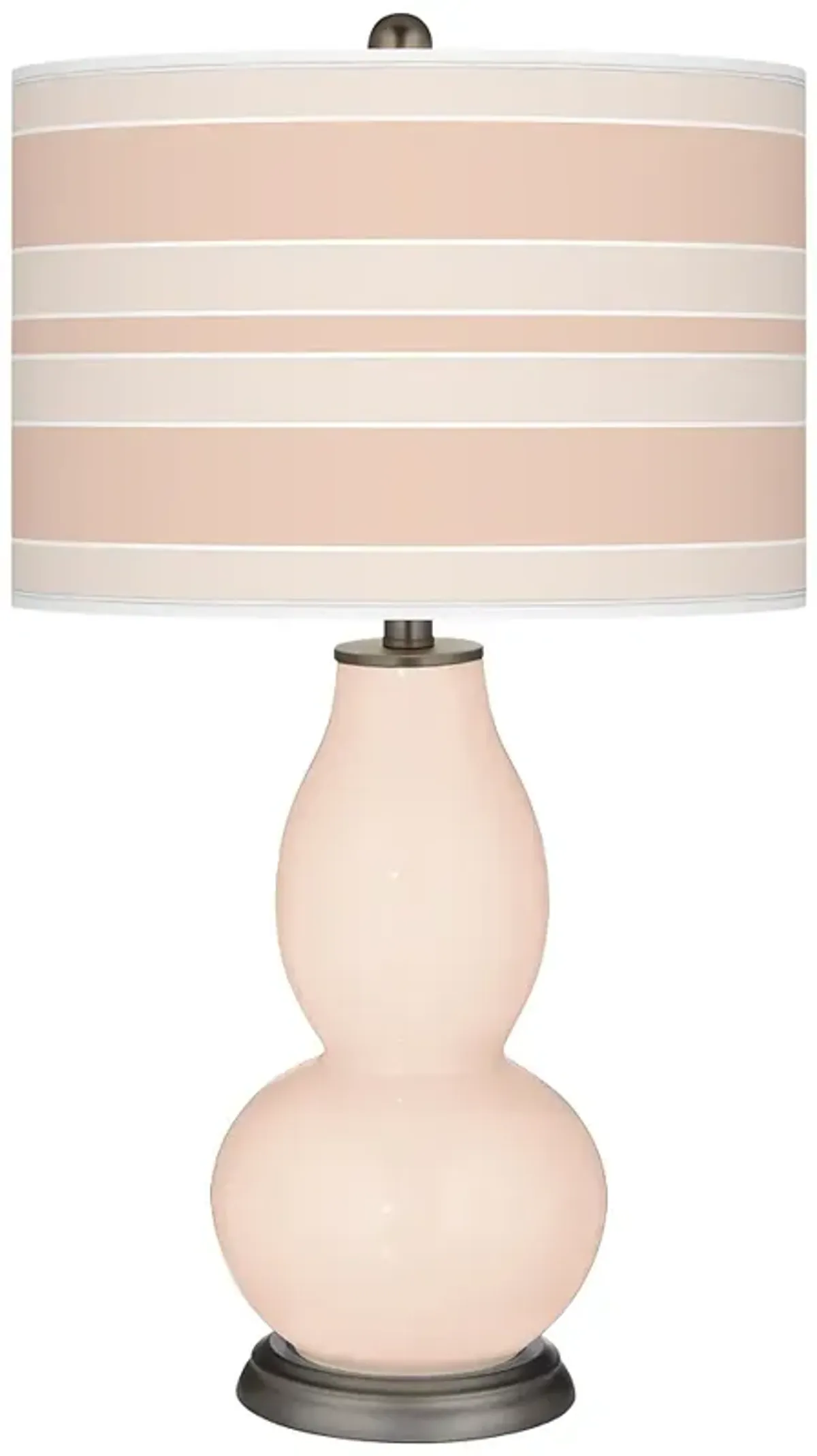 Color Plus Double Gourd 29 1/2" Linen Bold Stripe  Table Lamp